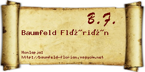 Baumfeld Flórián névjegykártya